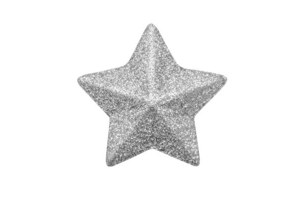 istock silver Christmas star glitter sticker isolated on white background 1817467947