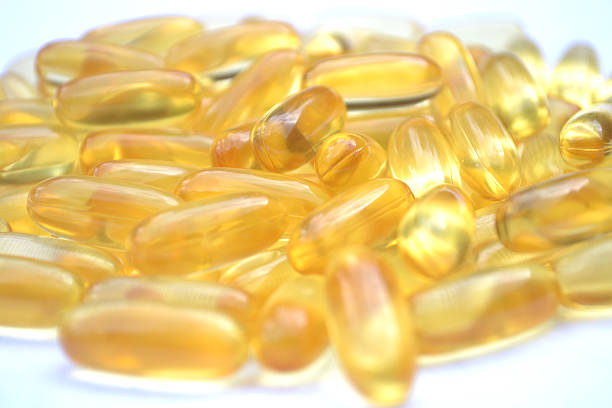 Omega 3 capsules stock photo