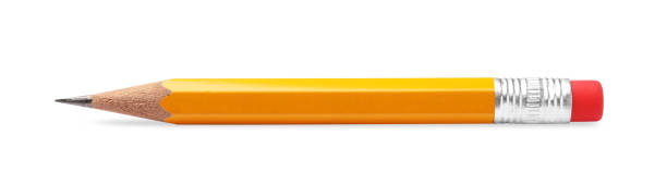 istock Short graphite pencil with eraser isolated on white. School stationery 1817497470