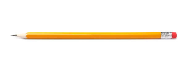 istock Graphite pencil with eraser isolated on white. School stationery 1817497484