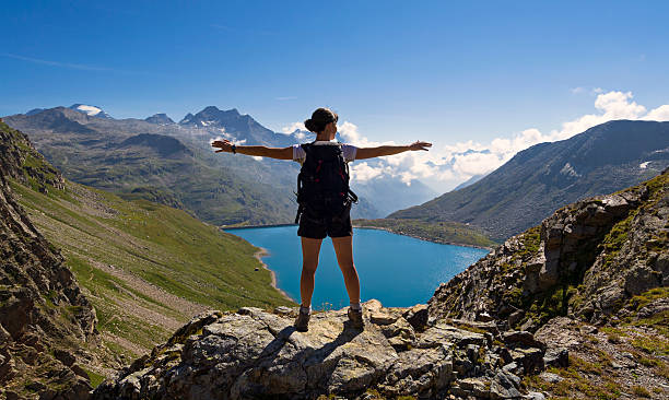 istock Girl flying over the mountains 181750857