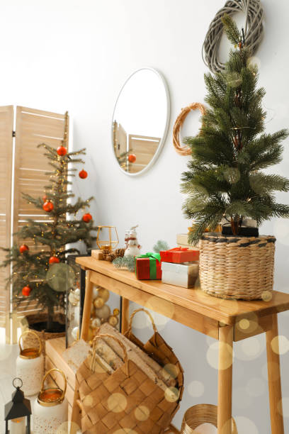 istock Christmas trees and different festive decor indoors 1817517295