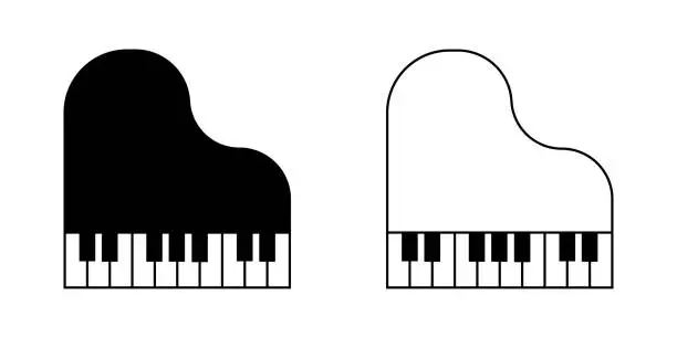 Vector illustration of Piano icon set simple design