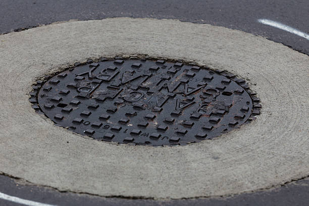 manhole cover stock photo