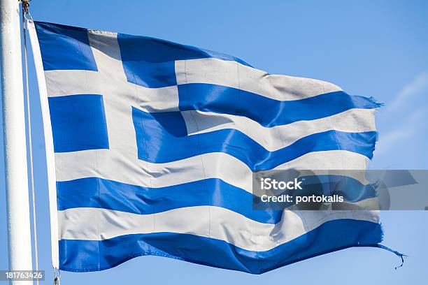 Bandeira Da Grécia - Fotografias de stock e mais imagens de Azul - Azul, Bandeira, Branco