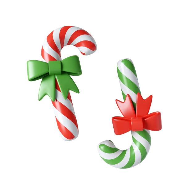 istock 3d Christmas candy icon. minimal decorative festive conical shape tree. New Year's holiday decor. 3d design element In cartoon style. Icon isolated on white background. Vector illustration 1817647985