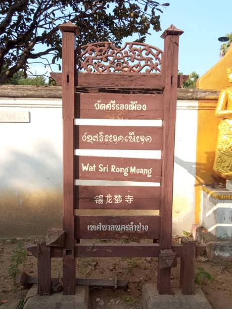 istock Many wooden signs indicating the way language 1817685053