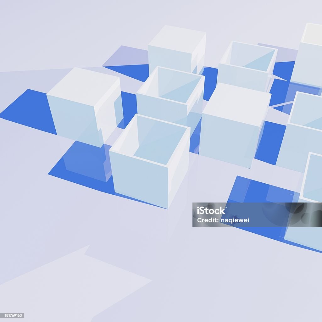 Modelo fondo azul 3D cube - Foto de stock de Azul libre de derechos