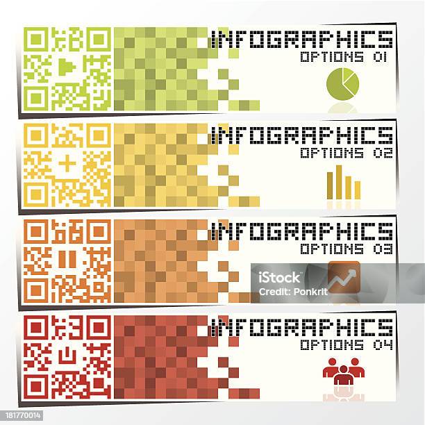 Código Qr Infographics Banner Fundo De Modelos De Design - Arte vetorial de stock e mais imagens de Abstrato