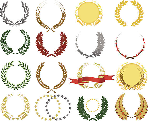 Laurel wreathes Laurel wreathes collection for highlighting titles. laurel maryland stock illustrations