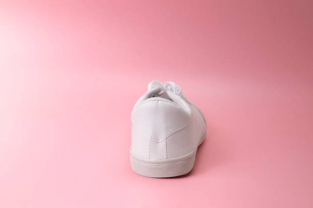 istock Closeup view of clean white sneakers 1817717895
