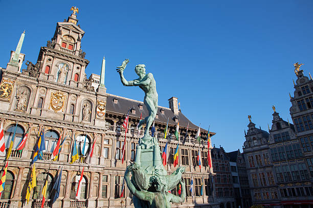 istock Antwerp - Town hall and Brabo fountain 181779618