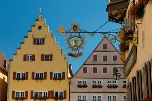 One gate of the medieval town of Rothenburg ob der Tauber in Bavaria