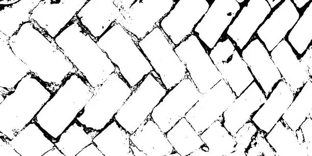 Vector illustration of Abstract brick wall background. Monochrome texture. vector bricks wall  a effect the black and white tones, grunge texture background vector