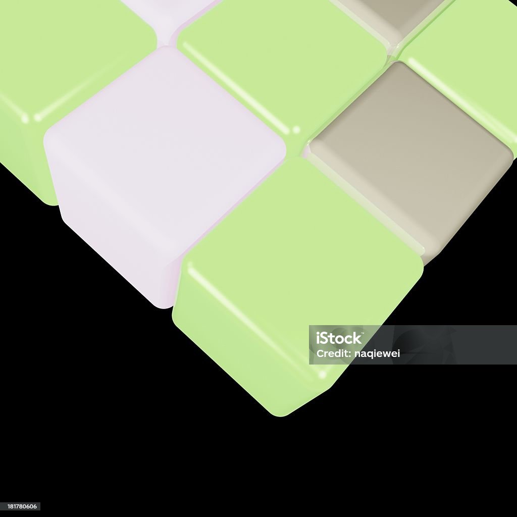 Modello 3 D cubo di sfondo - Foto stock royalty-free di Colore verde