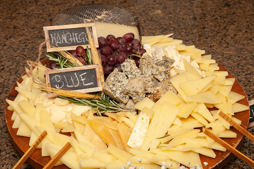 Cheese platter on a table at a party