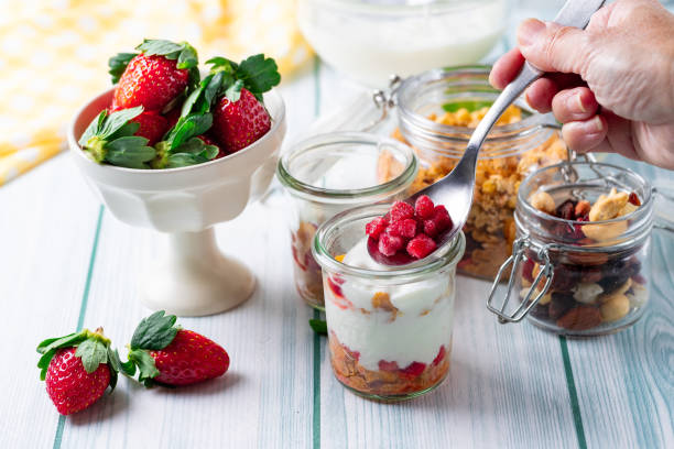 istock Strawberry, granola and yogurt healthy breakfast parfait 1817811942