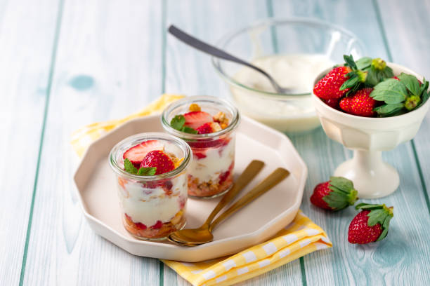 istock Strawberry, granola and yogurt healthy breakfast parfait 1817811951