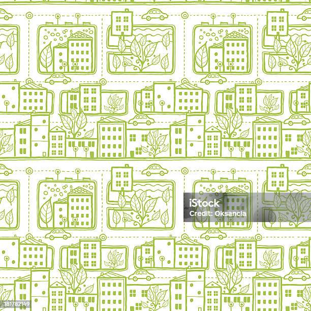 Doodle City Streets Seamless Pattern Background Stock Illustration - Download Image Now - Abstract, Apartment, Architecture