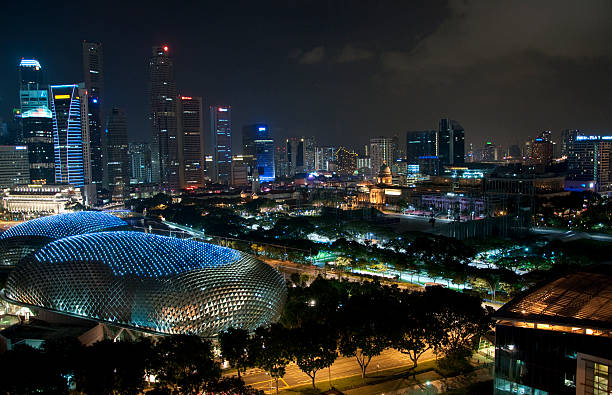 istock Singapore CBD aerial night view 181786183