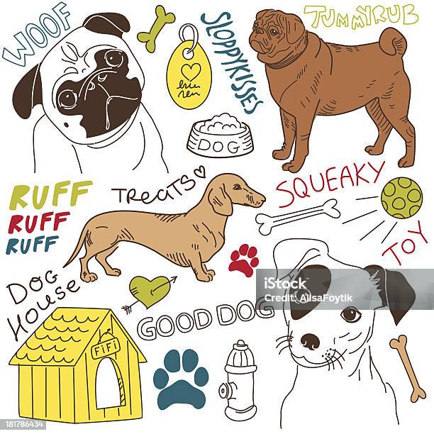 Hund Und Kritzeleien Stock Vektor Art und mehr Bilder von Gekritzel - Zeichnung - Gekritzel - Zeichnung, Hundehütte, ClipArt