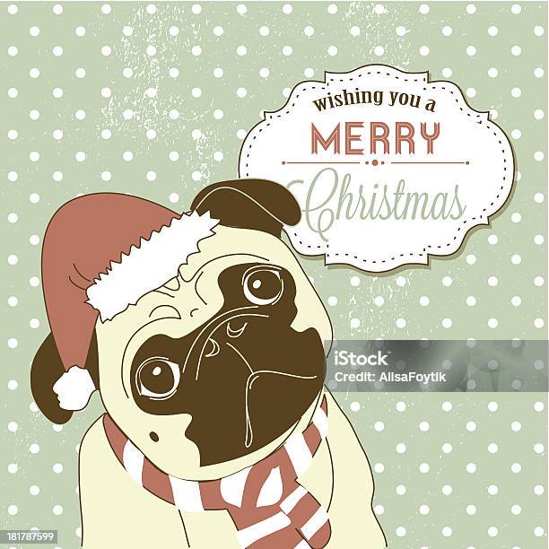 Pug Doodle Stock Illustration - Download Image Now - Animal, Celebration, Christmas