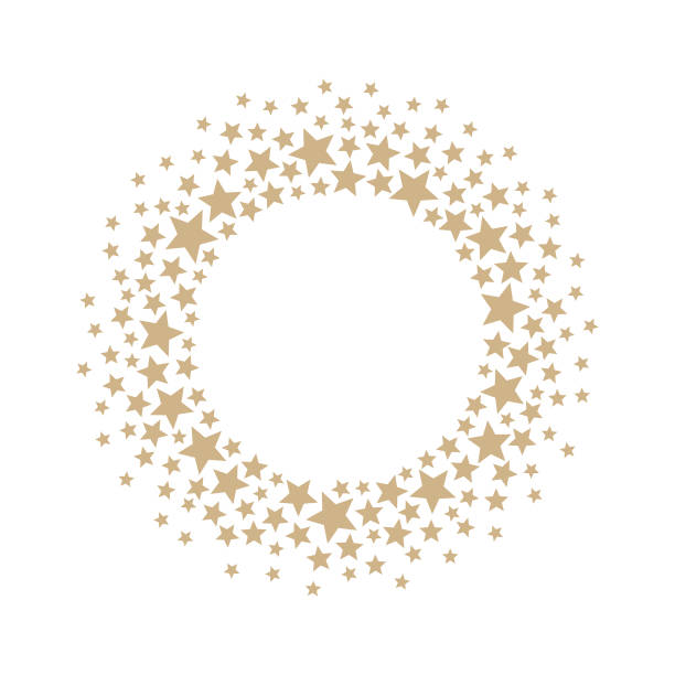 Frame with stars Vector round frame with gold stars rounded star shape stock illustrations