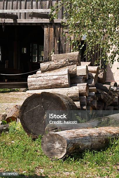 Old Sawmill Con Trunks Foto de stock y más banco de imágenes de Almacén de madera - Almacén de madera, Corteza, Fotografía - Imágenes