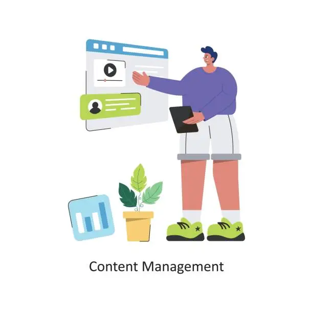 Vector illustration of Content Management vector Flat Design illustration. Symbol on White background EPS 10 File