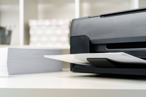 istock Close up printer copier device on table in the office 1817915994