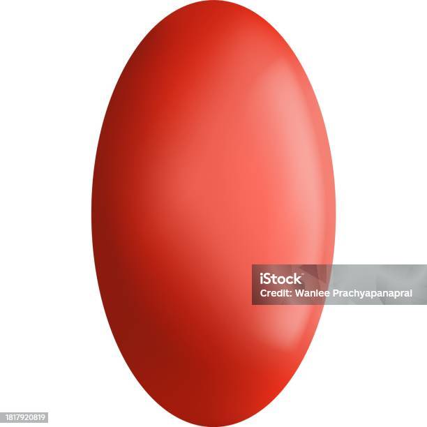 Red Oval Pill Vector Icon Isolated On White Stock Illustration Red Oval Pill Vector Icon Isolated On White Stock Illustration
