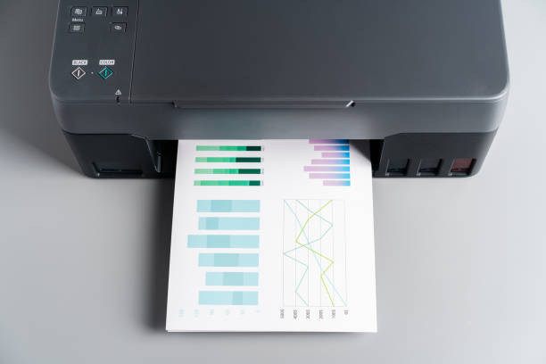 istock Close up of modern printer in the office 1817926192