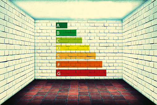 Skala für die Energieeffizienz von einem Gebäude