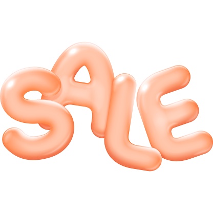 Sale text lettering vector icon isolated on white background