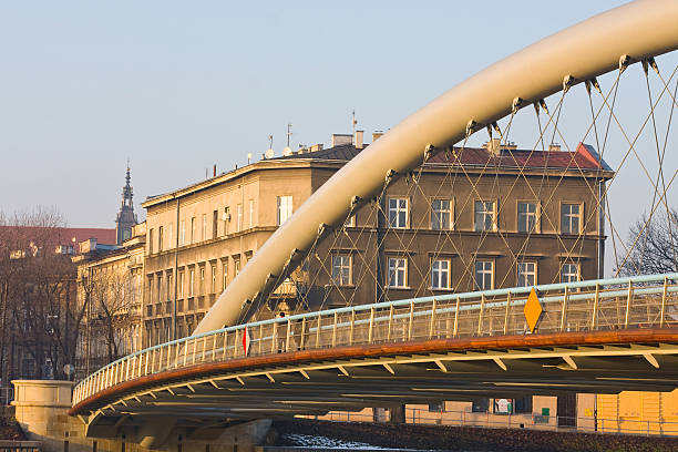 istock Bridge over Vistula river at sunset time, Krakow, Poland 181796553