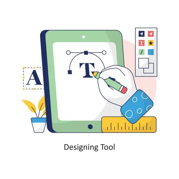 Vector illustration of Designing Tool  vector Filled outline Design illustration. Symbol on White background EPS 10 File