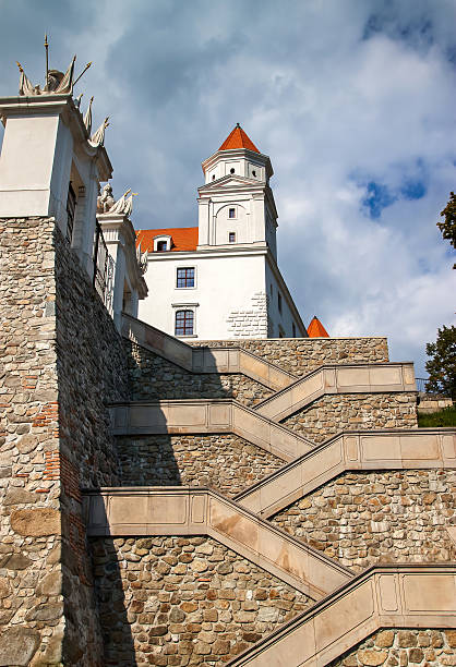 Stairs and gate to the castle of Bratislava Stairs and gate to the castle of Bratislava - capital city of Slovakia, Europe bratislava castle bratislava castle fort stock pictures, royalty-free photos & images