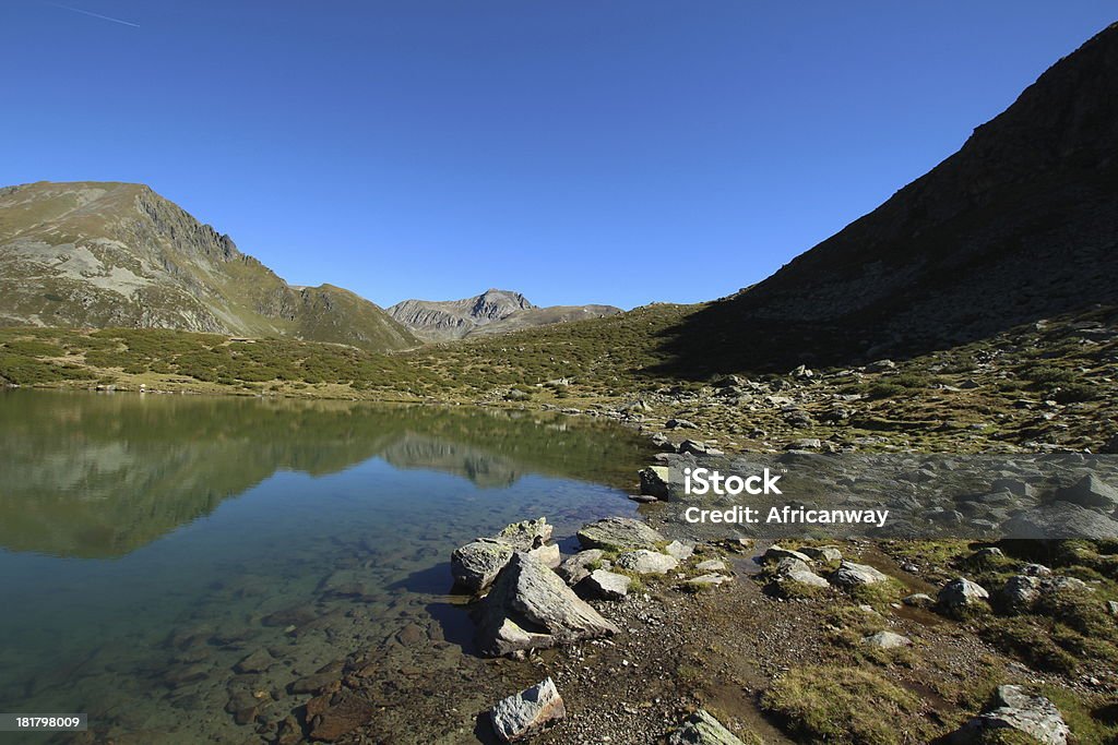 Panorama du lac de montagne alpin Hirschebensee, Kühtai, Tyrol, Autriche - Photo de Activité de loisirs libre de droits
