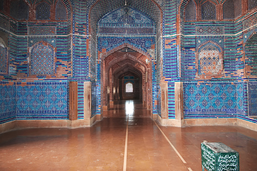 Thatta, Pakistan - 22 Mar 2021: Shah Jahan Masjid Thatta is a vintage mosque, Pakistan