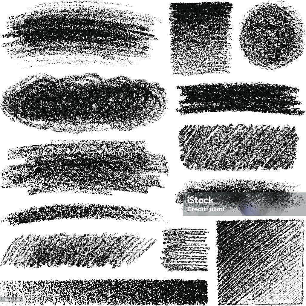 Pencil drawing Design elements, soft pencil drawing, set of different variations. Pencil stock vector