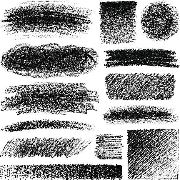 Pencil drawing Design elements, soft pencil drawing, set of different variations. scribble lines stock illustrations