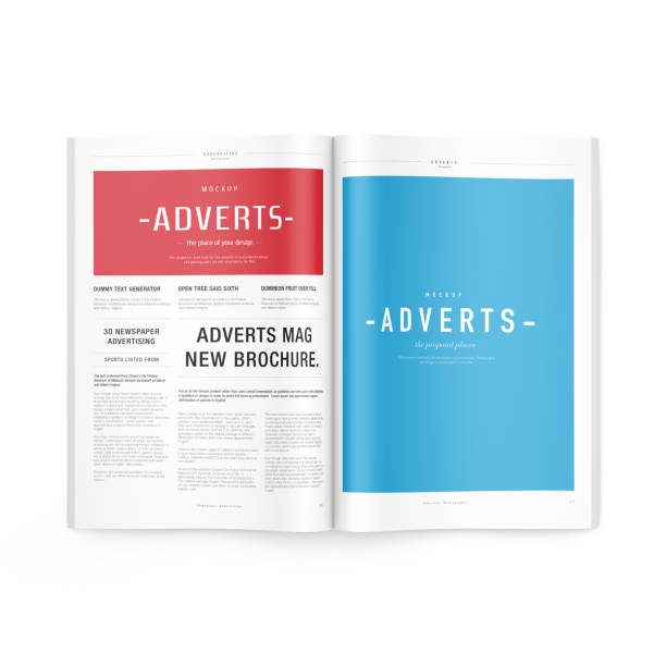 istock Newspaper Advertising Magazine Brochure Mockup on White Background. 3D Rendering 1818058561