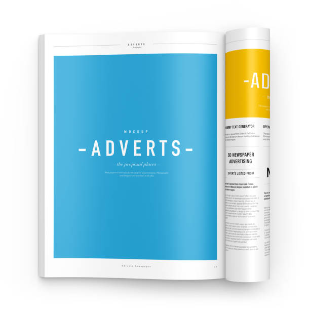 istock Newspaper Advertising Magazine Brochure Mockup on White Background. 3D Rendering 1818059085