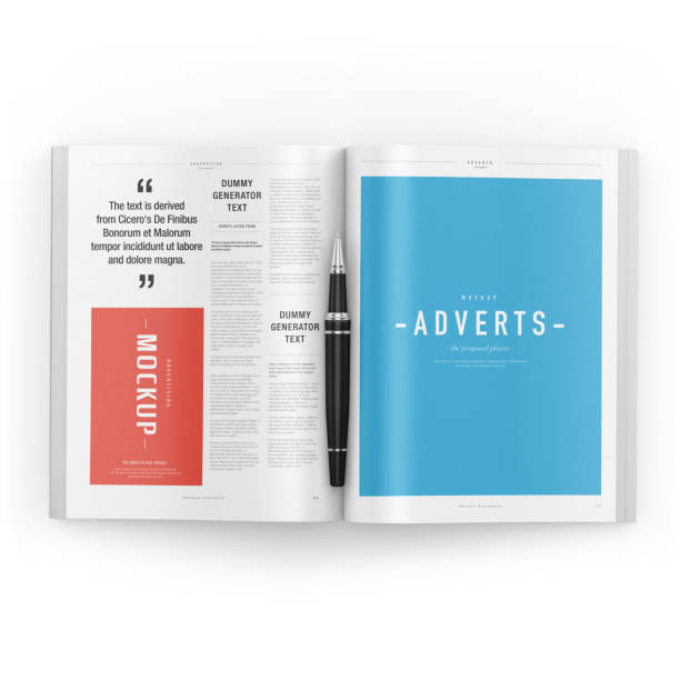 istock Newspaper Advertising Magazine Brochure Mockup on White Background. 3D Rendering 1818059618