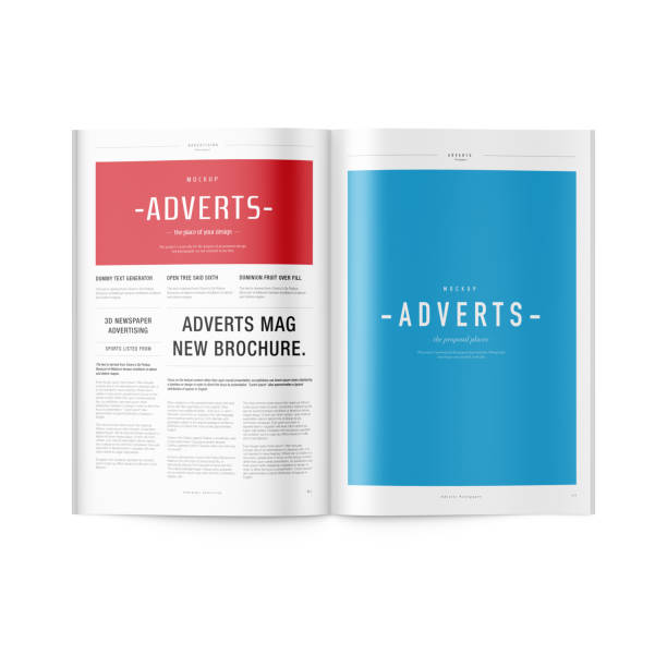 istock Newspaper Advertising Magazine Brochure Mockup on White Background. 3D Rendering 1818059620