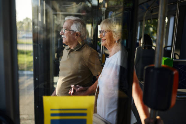 istock Senior couple leaving the bus. 1818061213