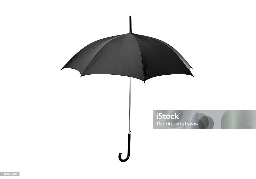 Зонт черный на белом фоне - Стоковые фото Без людей роялти-фри