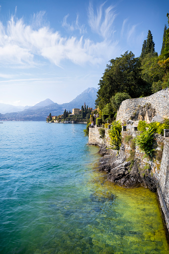 A famous Villa Balbianello on the shores of Lake Como in a summer time.