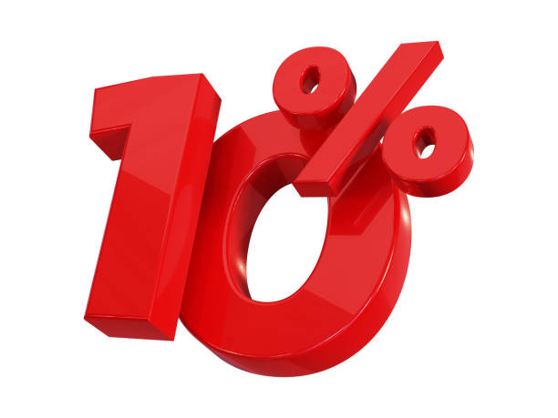 istock 3d discount symbol 10%, isolated on white background 1818116391