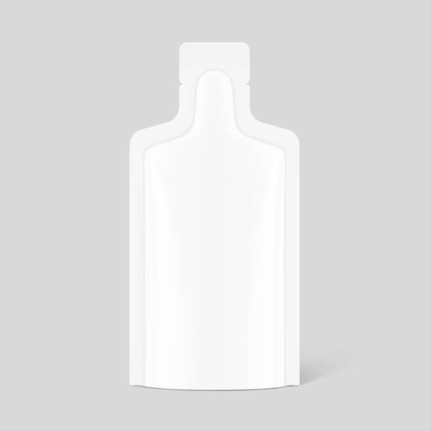 stockillustraties, clipart, cartoons en iconen met sachet bag mockup. - gelpack